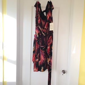 Peacock patterned cocktail dress